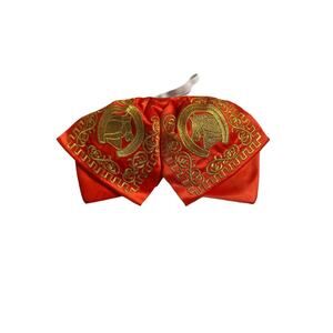 Mexican charro bow tie mariachi orange and gold horse